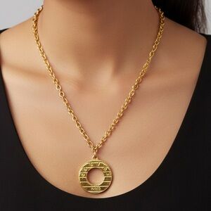 Celine Paris Necklace with Gold Disc Pendant